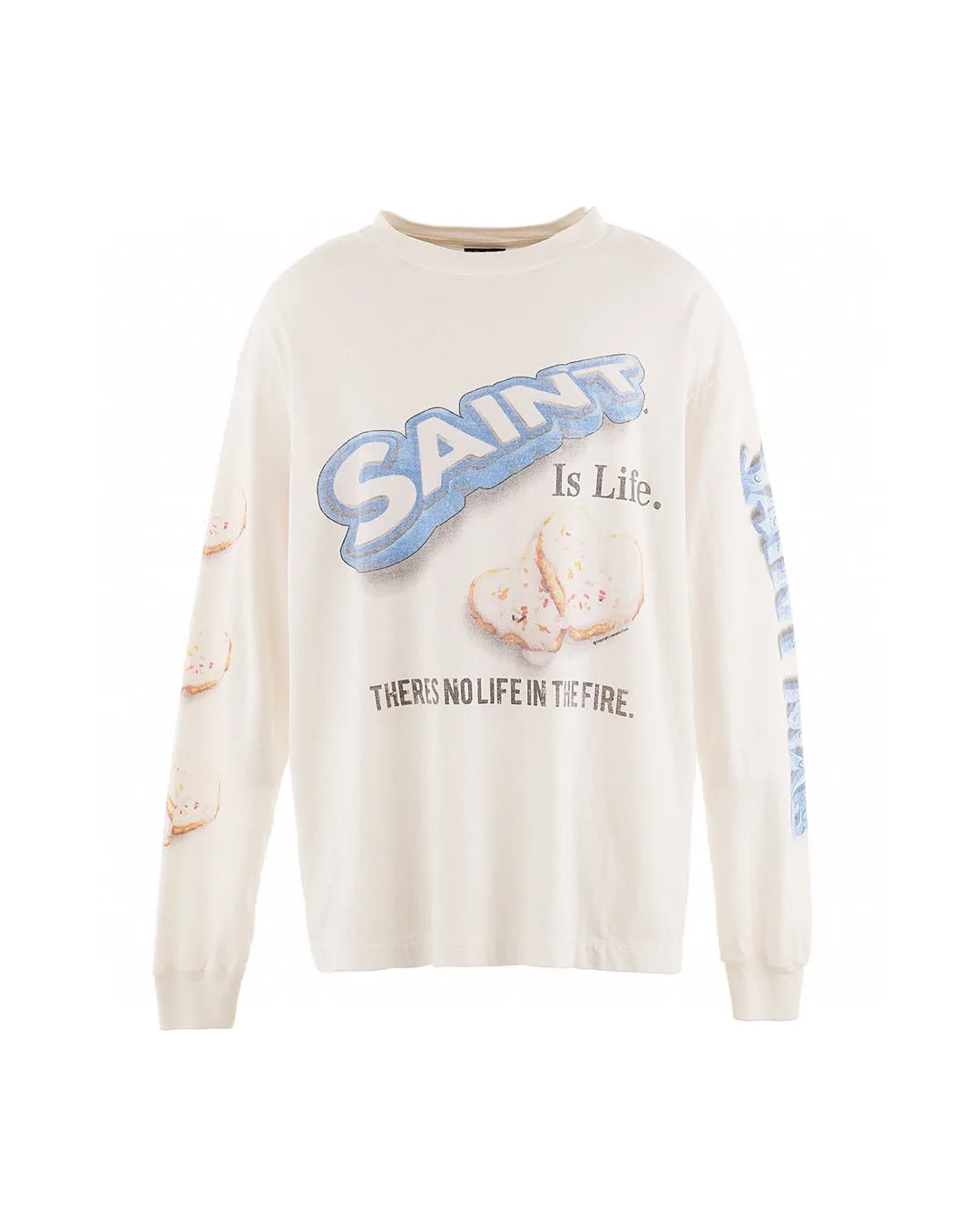 SAINT Mxxxxxx HEART COOKIES L/S TEE/WHT Love Oreo printed long sleeves Off-white S-XL Customized co-branded main mark/wash mark Correct version Ready-made garments washed and distressed VINTAGE feeling Top-notch printing technology Perfect restoration